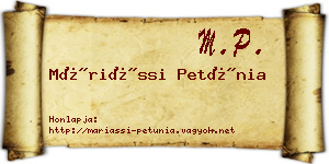 Máriássi Petúnia névjegykártya
